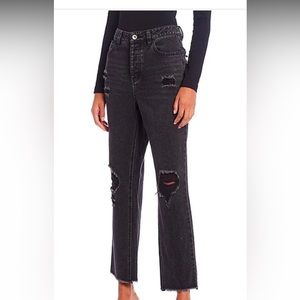 C&V 28 jeans black straight ankle pants